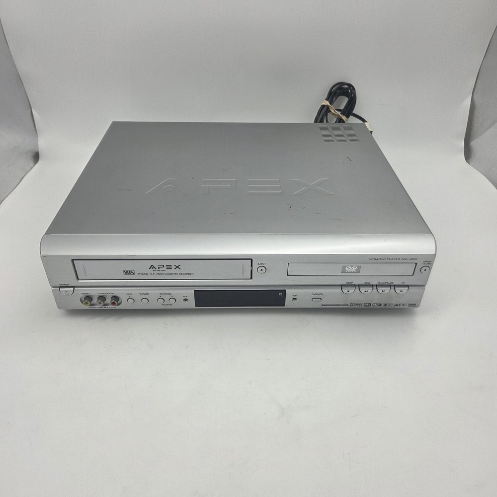VCR DVD Combo Player APEX ADV-3800 VHS Record 4-Head Hi-Fi NO Remote WORKS